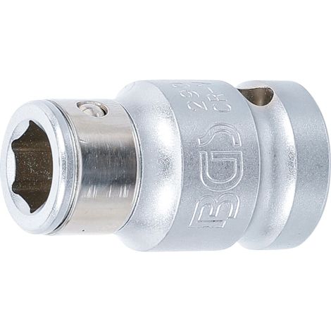 Adapter do bitów z kulką | gniazdo czworokątne 12,5 mm (1/2") | gniazdo sześciokątne 10 mm (3/8")