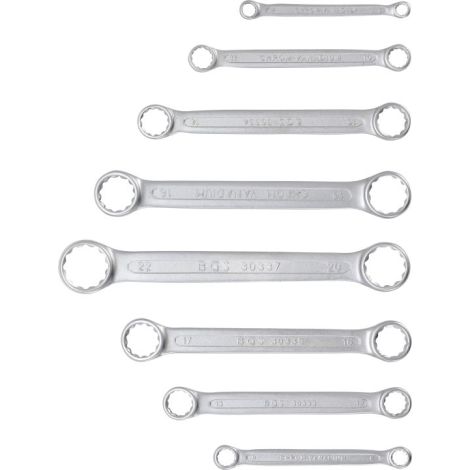 Zestaw kluczy oczkowych dwustronnych BGS | płaskie | 6 - 22 mm | 8 szt. - 3