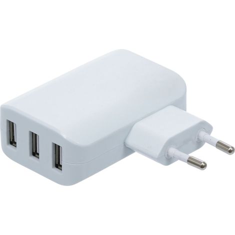 Uniwersalna ładowarka USB | 3 porty USB | maks. 3,4 A łącznie maks. 2,4 A / USB | 110 - 240 V