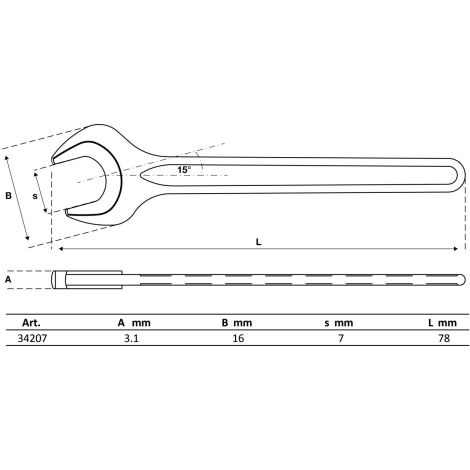 Klucz płaski BGS | DIN 894 | 7 mm - 2