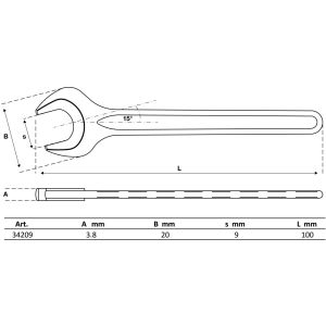 Klucz płaski BGS | DIN 894 | 9 mm - 2