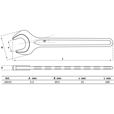 Klucz płaski BGS | DIN 894 | 15 mm - 2