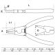 Szczypce do pierścieni rozprężnych BGS | wygięte | do zewnętrznych pierścieni rozprężnych | 180 mm - 4