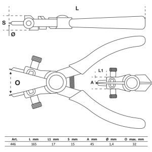 Szczypce do pierścieni rozprężnych BGS | do pierścieni wewnętrznych | 165 mm - 2