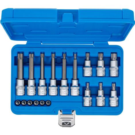 Zestaw nasadek do bitów | 6,3 mm (1/4") / 12,5 mm (1/2") | profil T (do Torx) | 18 szt. - 4