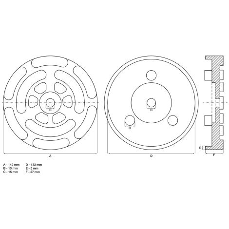 Podkładka gumowa BGS | do podnośników | Ø 140 mm - 2