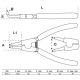 Szczypce do pierścieni rozprężnych BGS | zagięte | do zewnętrznych pierścieni rozprężnych | 250 mm - 3