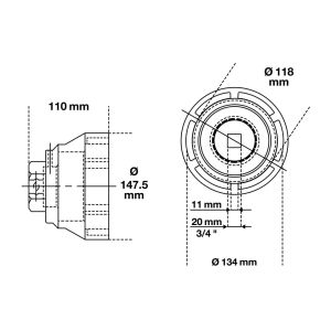 Klucz do nakrętek rowkowych BGS | zęby wewnętrzne | do marki MAN | 133 - 145 mm - 2