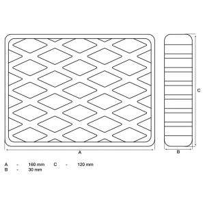 Podkładka gumowa BGS | do podnośników | 160 x 120 x 30 mm - 2