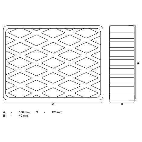 Podkładka gumowa BGS | do podnośników | 160 x 120 x 40 mm - 2