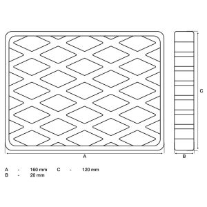 Podkładka gumowa BGS | do podnośników | 160 x 120 x 20 mm - 2