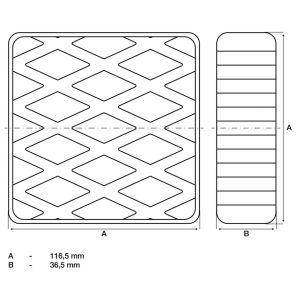 Podkładka gumowa BGS | do podnośników | 116,5 x 116,5 x 36,5 mm - 2