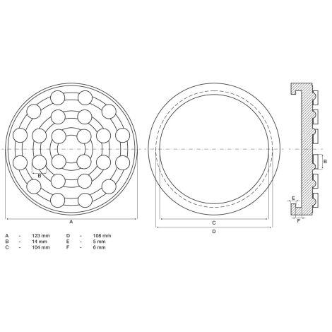 Podkładka gumowa BGS | do podnośników | Ø 123 mm - 2