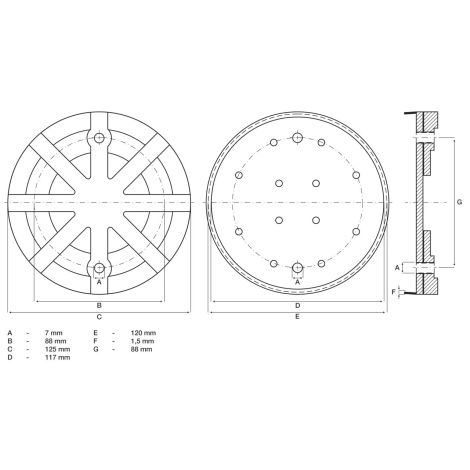 Podkładka gumowa BGS | do podnośników | Ø 125 mm - 2