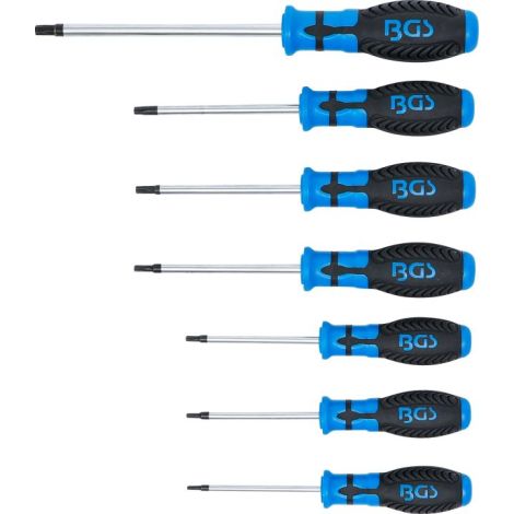 Zestaw wkrętaków | profil T (do Torx) z otworem T10 - T40 | 7 szt. - 2