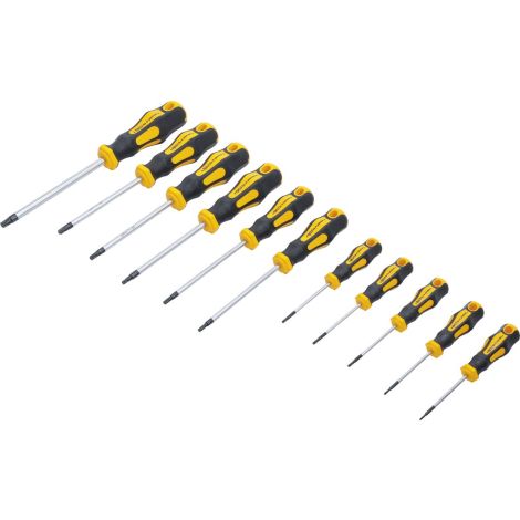 Zestaw wkrętaków | profil T (do Torx) z otworem T6 - T40 | 11 szt.