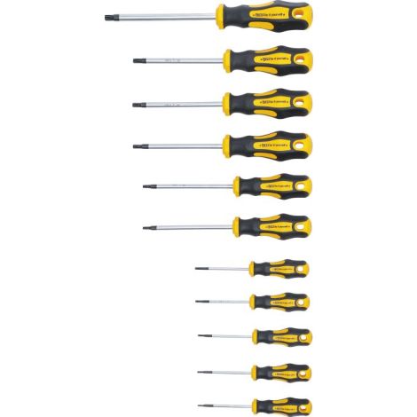 Zestaw wkrętaków | profil T (do Torx) z otworem T6 - T40 | 11 szt. - 2