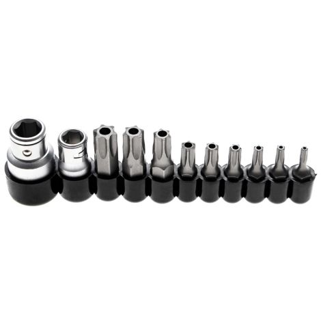 Zestaw bitów | napęd 6,3 mm (1/4") / 10 mm (3/8") / | profil T (do Torx) z otworem | 11 szt.