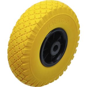 Koło do wózka transportowego | PU, żółto-czarne | 260 mm