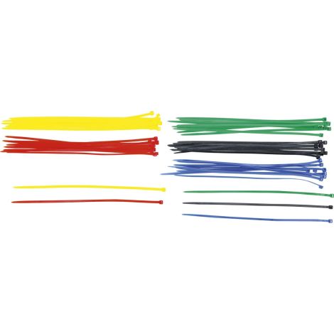 Zestaw opasek kablowych | kolorowe | 4,8 x 300 mm | 50 szt. - 2