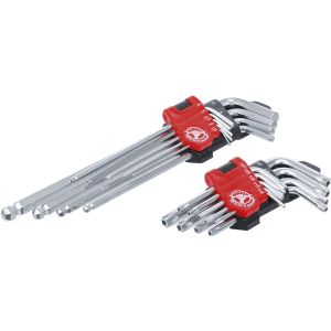 Zestaw kluczy kątowych | długich | profil T (Torx) T10 - T50 / imbus 1,5 - 10 mm | 18 szt.