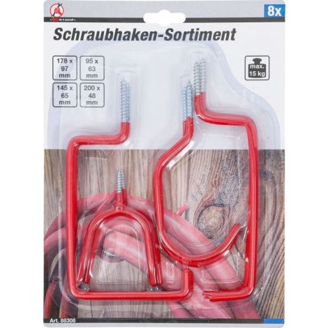 Zestaw haków gwintowanych | 8 szt. - 4