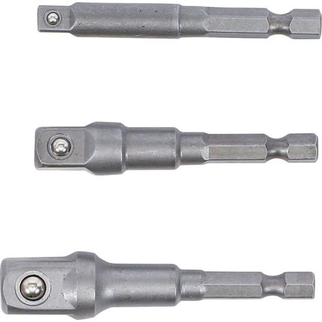 Zestaw adapterów do wiertarek | napęd 6,3 mm (1/4") | sześciokąt 6,3 mm (1/4"), 10 mm (3/8"), 12,5 mm (1/2"), 3 szt. - 3