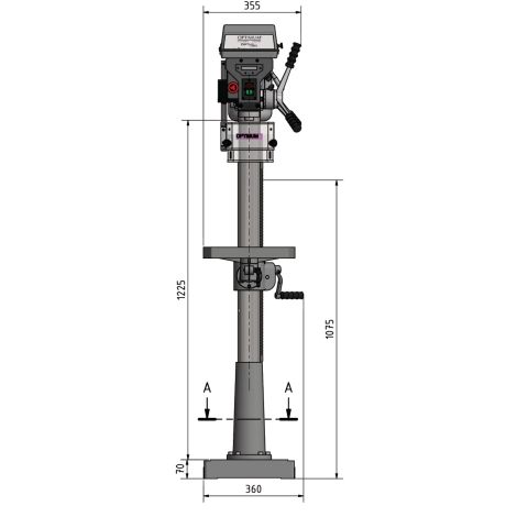 Wiertarka kolumnowa z napędem pasowym fi 25 mm D 26Pro Optimum kod: 3003030 - 4