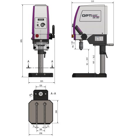 Wiertarka z bezstopniową regulacją prędkości obrotowej fi 13 mm DX 13V Optimum kod: 3020150 - 6