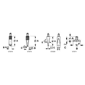 Końcówka pomiarowa do czujników zegarowych Limit 16x4,5 mm