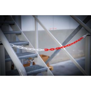 Łańcuch barierowy | czerwono-biały | Tworzywo sztuczne | 5 m - 2