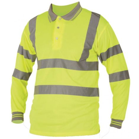 Koszulka polo Hi-Viz długi rękaw - żółty