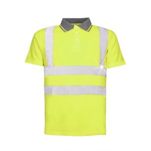 Koszulka polo z krótkim rękawem ostrzegawcza z pasami odblaskowymi HI-VIZ REF201 Ardon kolor żółty