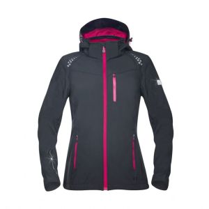 Kurtka softshell FLORET damska - czarno-różowy