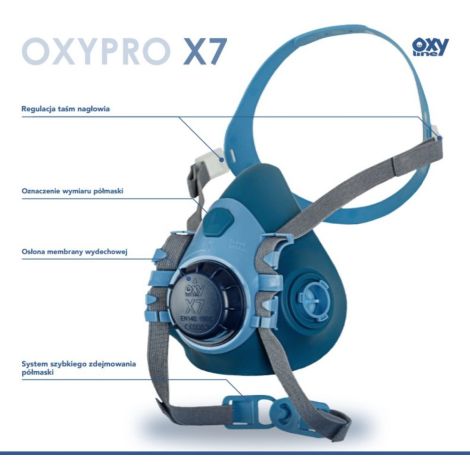 Półmaska OXYLINE OXYPRO X7 SILIKON (BAGNET) - 2