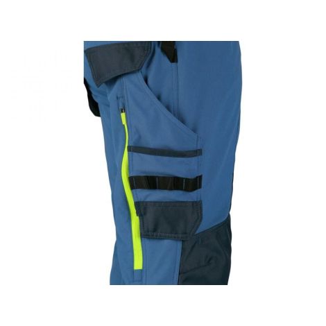 Spodnie do pasa CXS NAOS męskie HV żółte elem. - niebieski - 3
