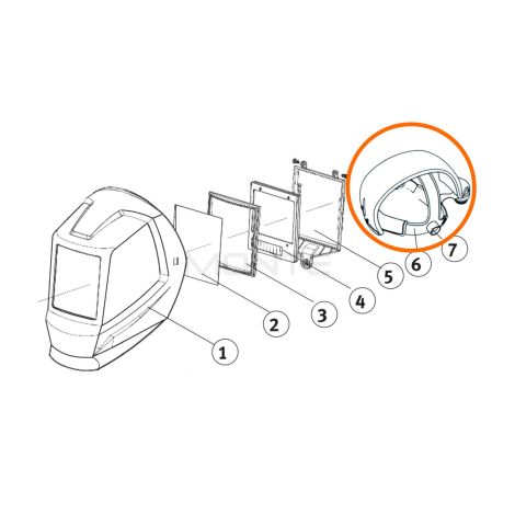 Opaska na głowę kompletna (numer 7) Schweisskraft kod: 1662255 - 2