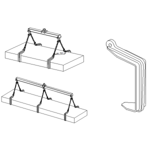 Pojedyncze haki do transportu poziomego blach 1,5T 0-300mm QS3 Tractel kod: 50688 - 2