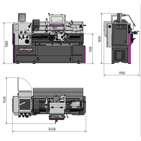 Tokarka centralna i wrzecionowa OPTIturn TH 5620V Optimum kod: 3462175 - 6