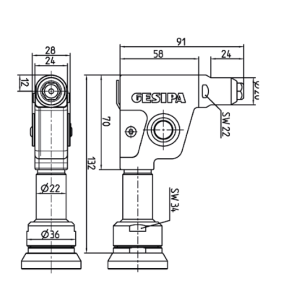 Głowica kątowa 90° Compact do narzędzi Taurus 1-2 Gesipa kod: 1457921 - 2