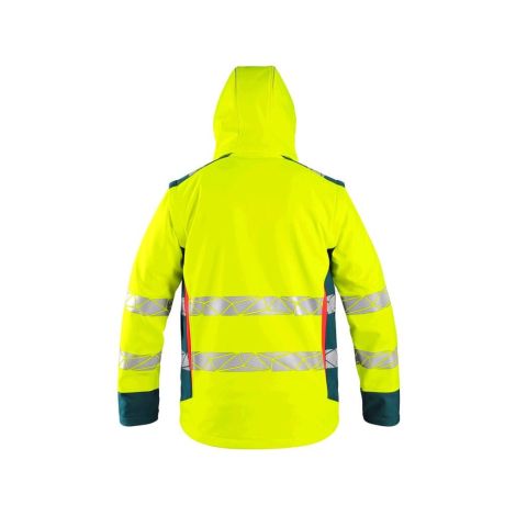 Męska kurtka ostrzegawcza typu softshell CXS Bedford Canis kolor żółto-petrolowy - 2