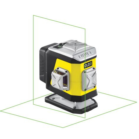 Zestaw zielony multi-laser krzyżowy (2 x 360°) + statyw korbowy + odbiornik  - Nivel System kod: CL2G set SJJM1EX CLS4 - 2