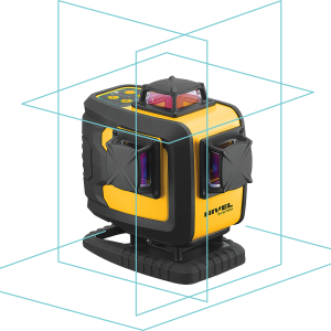 Zestaw niebieski multi-laser krzyżowy (4 x 360°) o zasięgu średnica 60m ( z czujnikiem 140m) + statyw + czujnik + łata laserowa - Nivel System kod: CL4D-B set SJJM1EX RD800 LS24 - 2