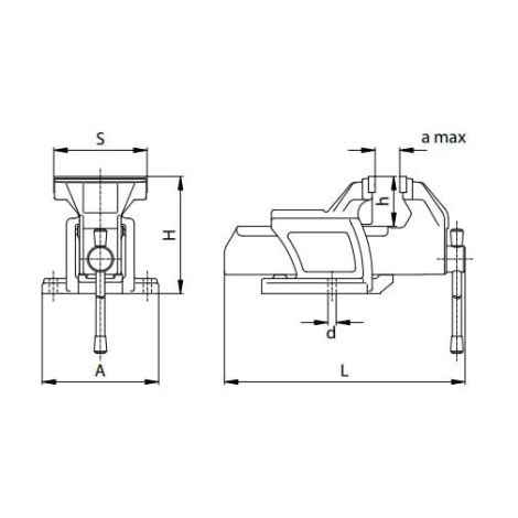 Imadło ślusarskie stałe typ 1250-150L szerokość 150 mm x rozwarcie 170 mm Bison kod: 321250170700 - 2