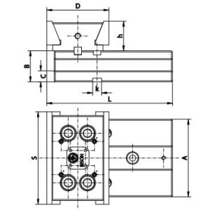 Imadło maszynowe precyzyjne typ 6624-150-I szerokość 150 mm x rozwarcie 140 mm Bison kod: 326624030200 - 2