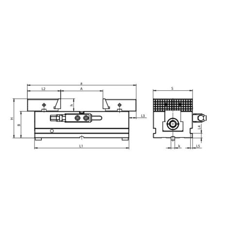 Imadło maszynowe precyzyjne typ 6651-125-300 rozmiar 125 mm rozsuw 215 - 345 mm Bison kod: 326651240300 - 2