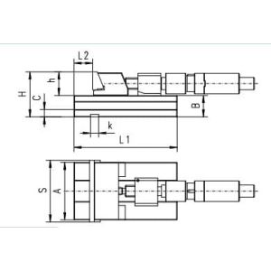 Imadło maszynowe precyzyjne typ 6623-150-I szerokość 150 mm rozwarcie 140 mm Bison kod: 326623030400 - 2