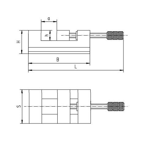 Imadło szlifierskie precyzyjne stałe typ 6552-80-P szerokość 80 mm x rozwarcie 63 mm Bison kod: 326552040300 - 2