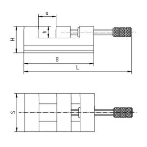 Imadło szlifierskie precyzyjne stałe typ 6552-80-P szerokość 80 mm x rozwarcie 63 mm Bison kod: 326552040300 - 2