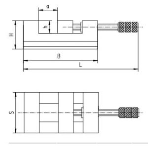 Imadło szlifierskie precyzyjne typ 6553-100-P szerokość 100 mm x rozwarcie 80 mm Bison kod: 326553050300 - 2